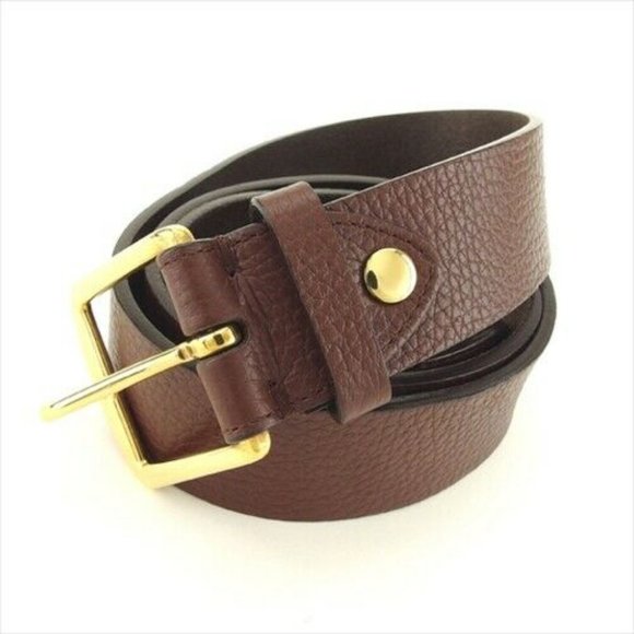 Dunhill belt Brown Gold Leather Gold Hardware Mens Authentic Used - Picture 13 of 14